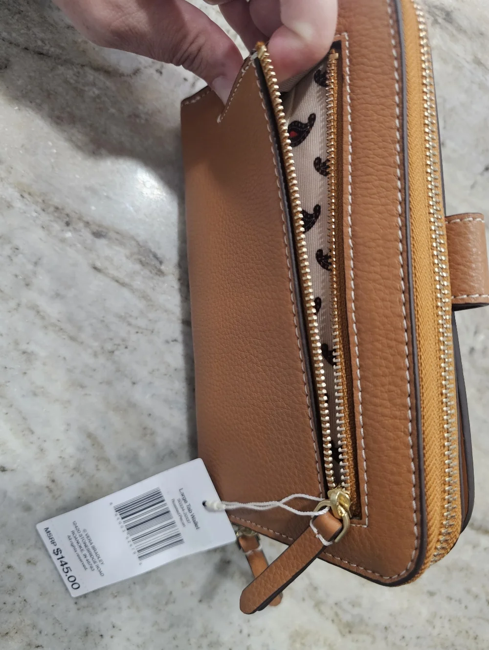 Vera Bradley Roasted Pecan Leather Large Tab Wallet NWT MSRP $145 - Picture 13 of 15